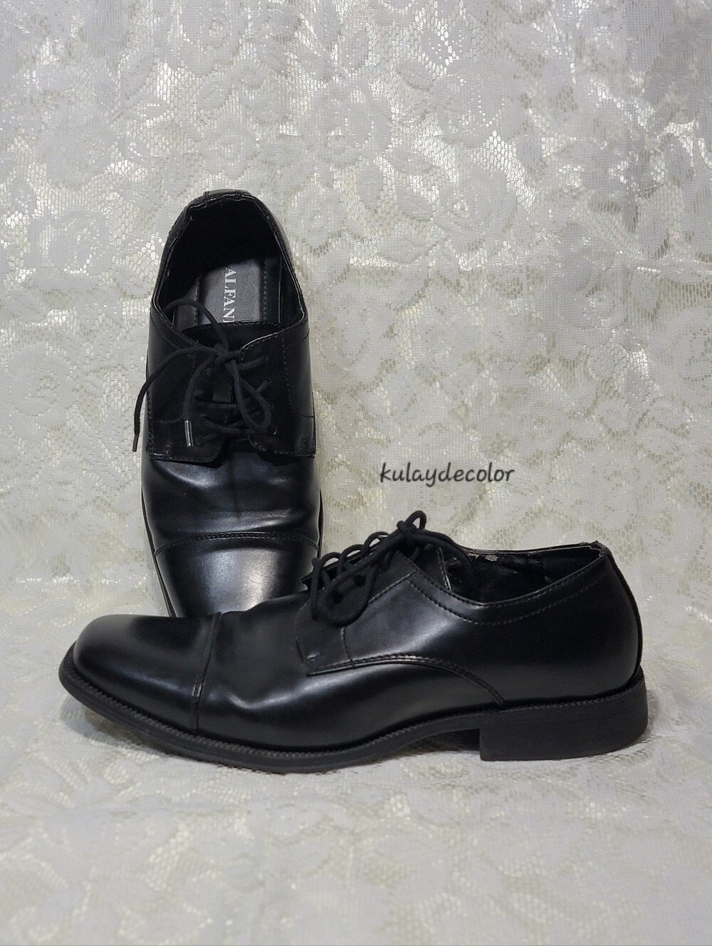 Alfani Adam Cap Toe Oxford Black Men's Lace-Up Dress Shoes Size 9M